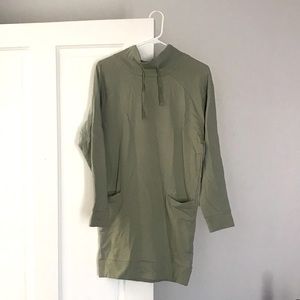 100% Organic Cotton Traverse Sweatshirt Dress in Seagrass XS NWT